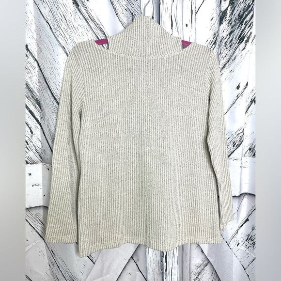 Clara Sunwoo Tan Knit Turtleneck Open Shoulder Size M - Picture 3 of 5